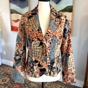 Camille La Vie Multicolor Animal Print Blazer